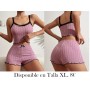 Conjunto de pijama ajustado de canalé PIJAMA MORADA