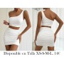 Top Elegante de Una Sola Tira con Conjunto BLANCO