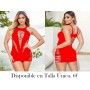 Vestido de cobertura rojo vibrante VESTIDO MALLA ROJA