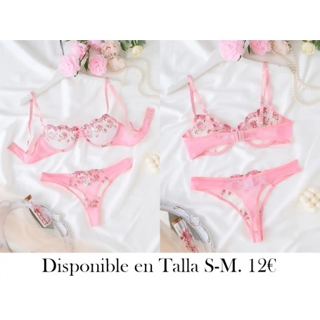 Conjunto de lencería rosa