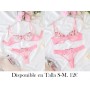Conjunto de lencería rosa