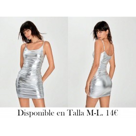 Vestido mini ajustado tipo body de mujer PLATEADO