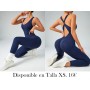 Traje de mujer de cintura alta con hombros cruzados ENTERIZO AZUL