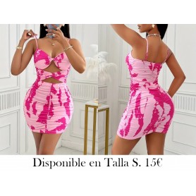Vestido Ajustado con Estampado Tie-Dye VESTIDO ROSA