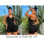 Mamelucos sin espalda con cuello halter ENTERIZO NEGRO