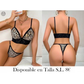 1 conjunto de lencería sólida LENCERIA LEOPARDO