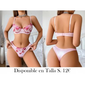 Conjunto de Ropa Interior Sexy de San Valentín LENCERIA ROSA