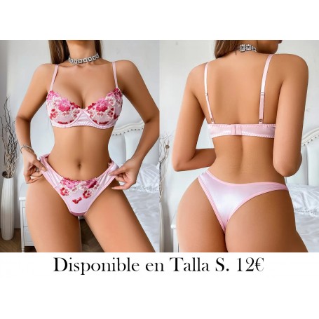 Conjunto de Ropa Interior Sexy de San Valentín LENCERIA ROSA