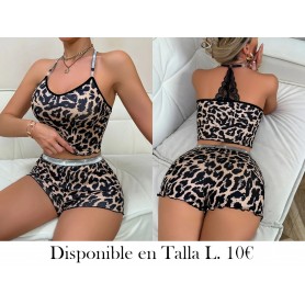 Conjunto de Pijama Elegante para Mujer PIJAMA LEOPARDO