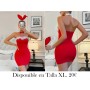 Vestido con tirantes de orejas de conejo y diadema TRAJE CONEJA DISFRAZ