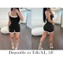 Un mono de punto de poliéster y spandex ENTERIZO NEGRO