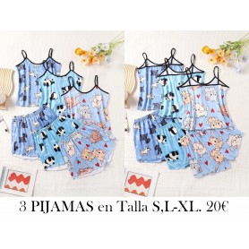 Conjunto de Pijama de 6 Piezas para Mujer con Estampado 3 PIJAMAS