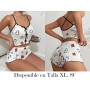Conjunto de Pijama con Tirantes Cruzados en la Espalda y Pantalones Cortos Estampado "LOVE" Cómodo