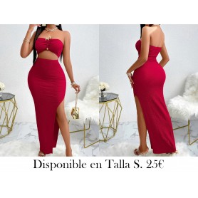 Vestido Ajustado Sexy de Hombros Descubiertos VESTIDO VINO