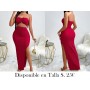 Vestido Ajustado Sexy de Hombros Descubiertos VESTIDO VINO