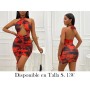 Vestido Sexy con Cuello Halter y Espalda VESTIDO DEGRADADO ROJO