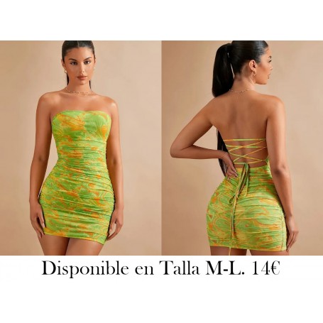 Vestido de mujer sin espalda con cuello halter VESTIDO VERDE