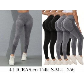 4 Leggings de yoga para mujer con cintura alta 4 LICRAS
