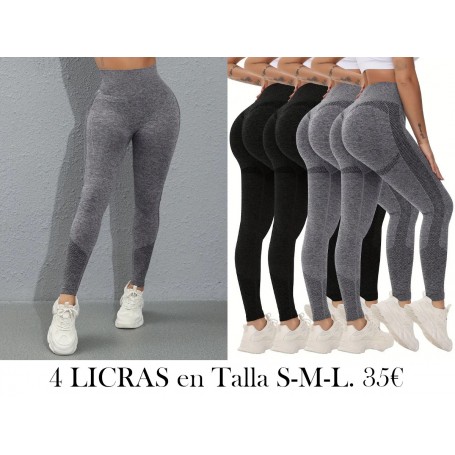 4 Leggings de yoga para mujer con cintura alta 4 LICRAS
