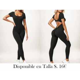 Conjunto Deportivo Sin Costuras de Cuerpo ENTERIZO NEGRO
