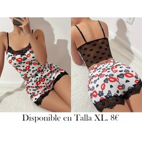 Conjunto de pijama de encaje negro PIJAMA