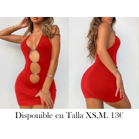 Vestido corto sin mangas y sin espalda VESTIDO ROJO