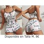 Conjunto de Pijama para Mujer con Pantalones PIJAMA LOVE PIJAMA BLANCA