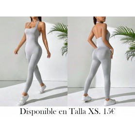 Mameluco de mujer de primavera sin espalda ENTERIZO GRIS