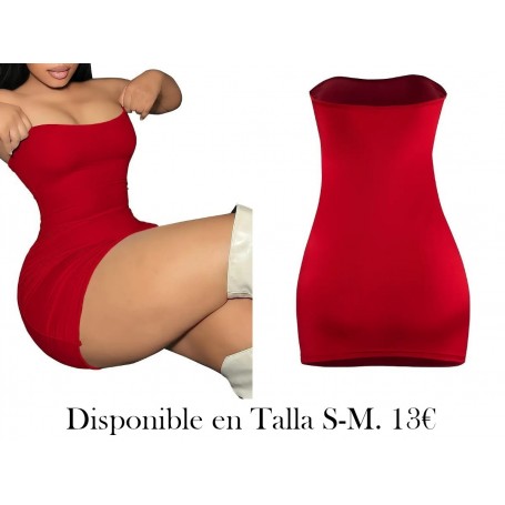 Vestido Ajustado de Hombros Descubiertos VESTIDO ROJO