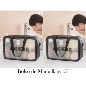 1 pieza mate Bolso de cosméticos , de gran capacidad Neceser de viaje con asa
