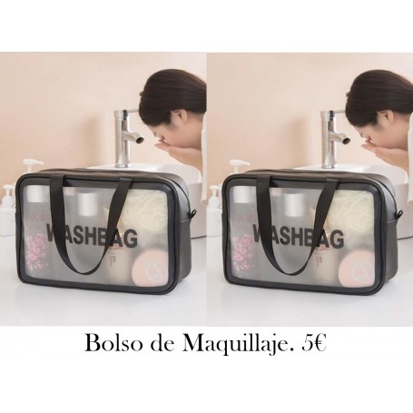 1 pieza mate Bolso de cosméticos , de gran capacidad Neceser de viaje con asa