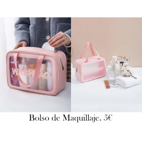 1 pieza Neceser de viaje de aseo con estampado de letra bolso rosa