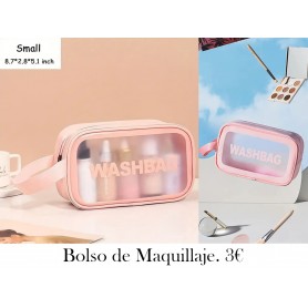 1pc Bolsa de Maquillaje y Aseo de Gran Capacidad bolso rosa