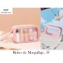 1pc Bolsa de Maquillaje y Aseo de Gran Capacidad bolso rosa