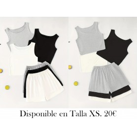 Conjunto de 3 piezas simple y sólido 3 PIJAMAS