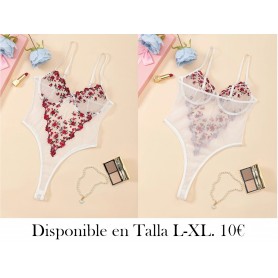 Traje de Cuerpo Semi-Transparente Sexy LENCERIA BLANCA