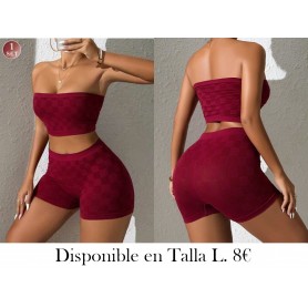 Conjunto de ropa interior con 2 piezas BANDEAUS LENCERIA VINO