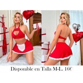 Fantasy Costume Conjunto de 3 piezas de ropa interior DISFRAZ TRAJE ENCERIA ROJA