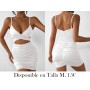 Vestido ajustado con pliegues VESTIDO BLANCO