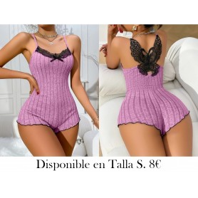 Pijamas de una pieza para mujer de otoño pijama MORADA mariposa