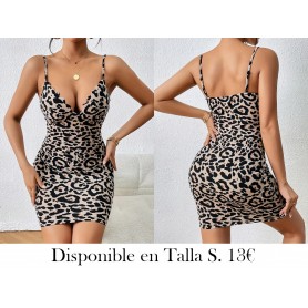 Vestido Elegante de Leopardo con Hombros VESTIDO LEOPARDO