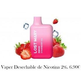 LOST MARY - BM600 VAPER NICOTINA 2% DESECHABLE SABOR FRESA HELADA