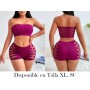 Conjunto de lencería de mujer de 2 piezas con sujetador bandeau LENCERIA MORADA