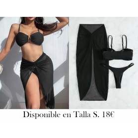 Conjunto De Bikini De 3 Piezas De Moda BIKINI NEGRO LENCERIA NEGRA