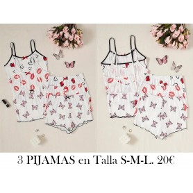 Conjunto de 3 piezas para Mujer con Pantalones 3 PIJAMAS