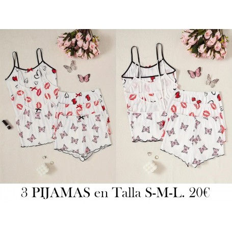 Conjunto de 3 piezas para Mujer con Pantalones 3 PIJAMAS