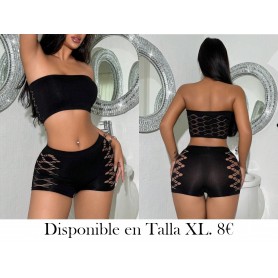 Conjunto De Ropa Interior Bandeaus Para Mujer LENCERIA NEGRA