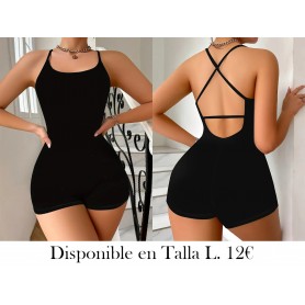 Romper sin espalda sexy para mujeres ENTERIZO NEGRO