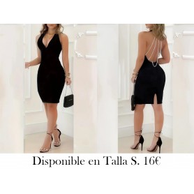 Vestido Mini Ajustado Sin Espalda VESTIDO NEGRO