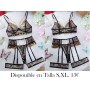 5piezas Conjunto de lencería de malla bordada LENCERIA NEGRA